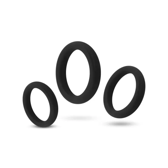 Easytoys - sada erekčných krúžkov na penis - 3 ks - čierna