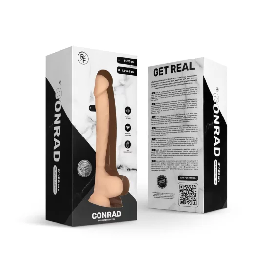 Real Fantasy Conrad - realistický vibrátor s prísavkou - 20 cm - telová farba
