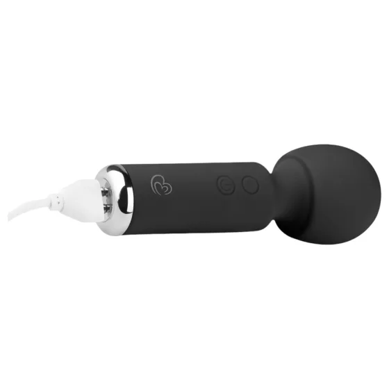 Easytoys - masážna mini vibrátorová hlavica - dobíjacia - čierna