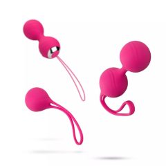   Easytoys LoveBalls - sada vibračných venušiných guličiek - 3 kusy (ružové)