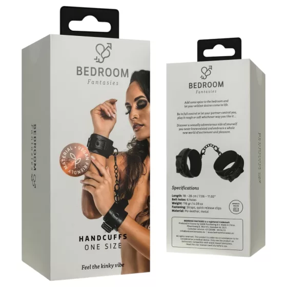 Bedroom Fantasies - putá na zápästia s retiazkou - čierne