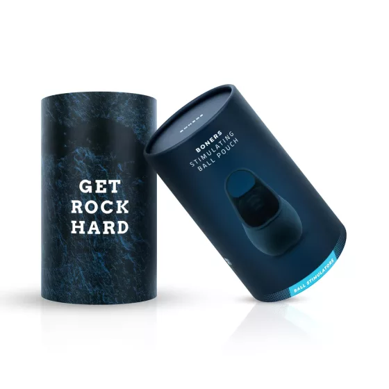 Boners - vibračný masturbátor na semenníky - dobíjací - modrý