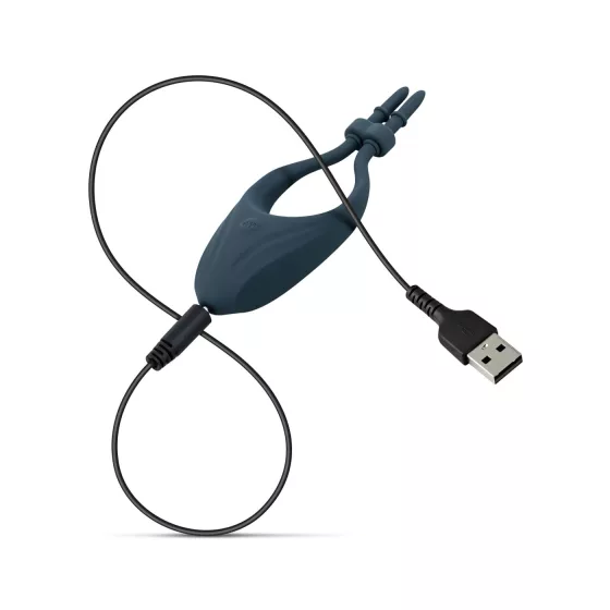 Boners - vibračný nastaviteľný erekčný krúžok - modrý