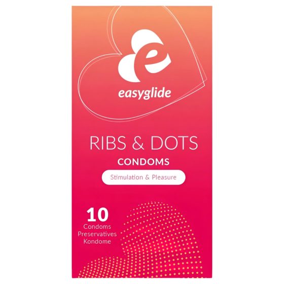 EasyGlide Ribs & Dots - bodkovaný kondóm (10ks)