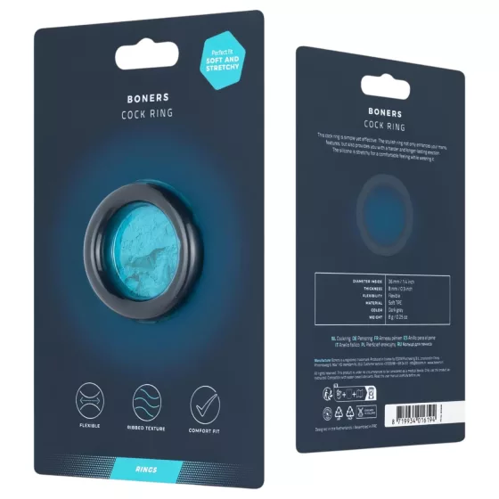 Boners Ergo - erekčný krúžok na penis - silikónový - sivý