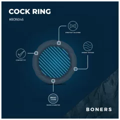 Boners Ergo - silikónový erekčný krúžok (modrý)