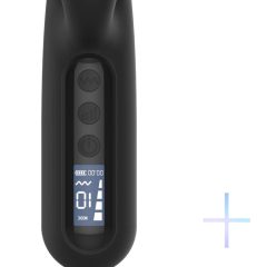   BLAQ - Nabíjací digitálny vibrátor so zajačikom a šteklivou páčkou (čierny)