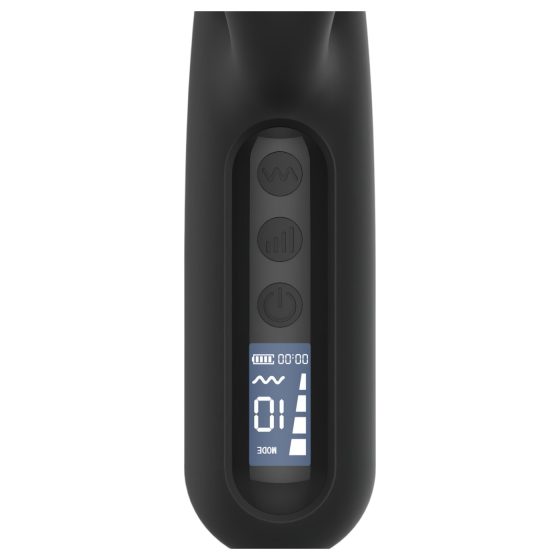 BLAQ - digitálny, zajačikový vibrátor s ramenom na klitoris (čierny)