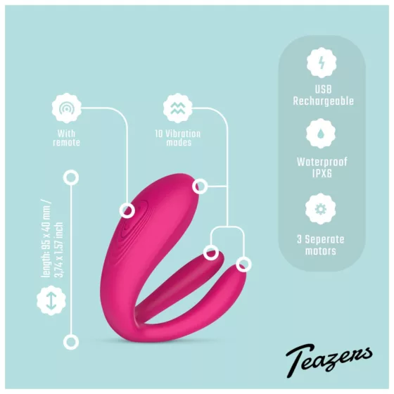 Teazers - vibrátor pre páry s 3 motormi - ružový