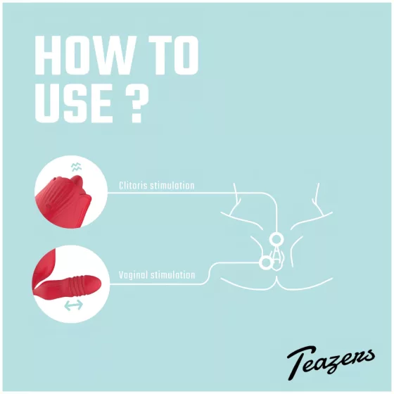 Teazers Rose - vibračný stimulátor s jazyčkovým klitorálnym dráždičom (červený)