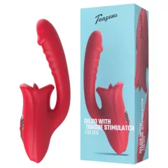   Teazers - vibračné dildo s jazýčkovým klitorálnym stimulátorom (červené)