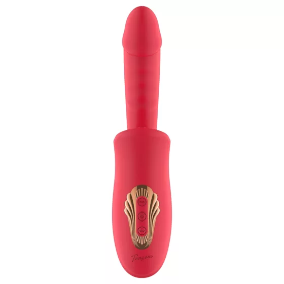 Teazers - vibračné dildo s jazýčkovým klitorálnym stimulátorom (červené)