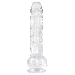   EasyToys - realistický dildo s semenníkmi - 13,5 cm - priehľadný