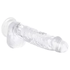   EasyToys - realistický dildo s semenníkmi - 13,5 cm - priehľadný