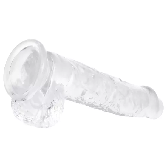 EasyToys - realistický dildo s semenníkmi - 13,5 cm - priehľadný