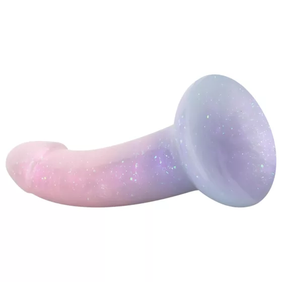 EasyToys Mermaid - silikónové dildo s trblietkami - 15 cm - ružové
