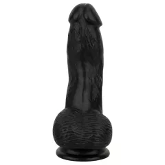 Easytoys - realistický dildó s vajcami - 12 cm - čierny