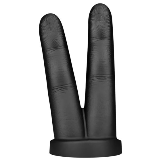 BUTTR Victory - dvojitý prst anál dildo (čierny)