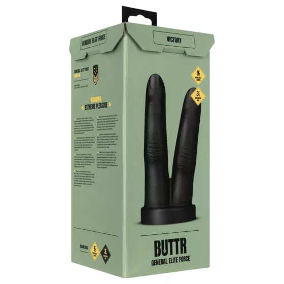 BUTTR - análny dvojitý prstový dildo - čierne