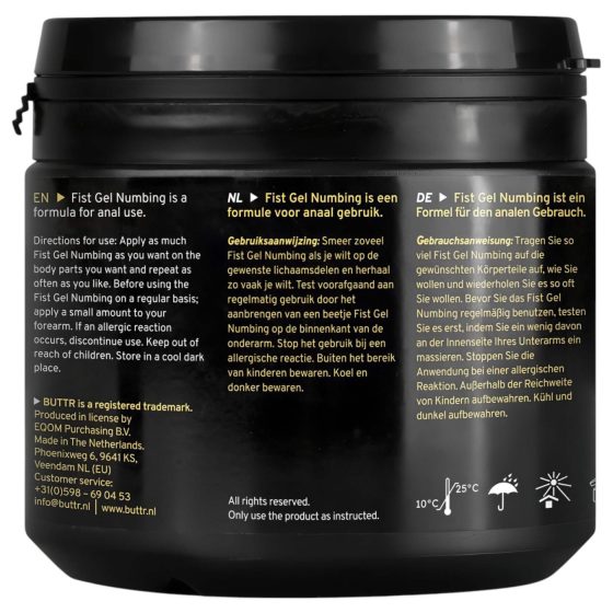 BUTTR - fisting gél s anestetikom - 500 ml