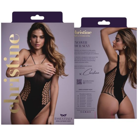 Christine - otvorený body - (čierna) - S-L