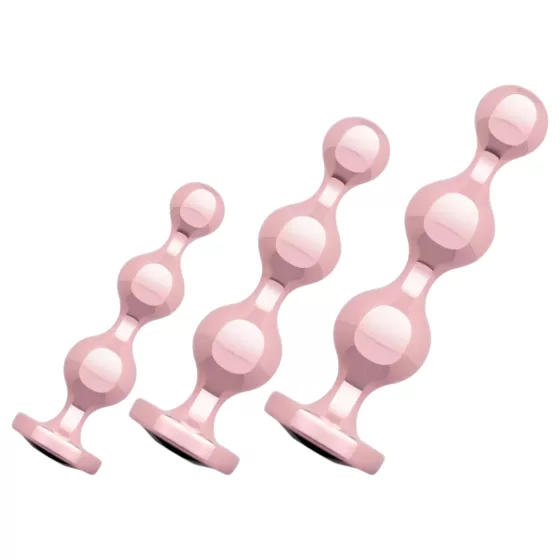 Rosy Gold - análny dildo set (ružovo-zlatý)