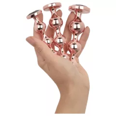 Rosy Gold - análny dildo set (ružovo-zlatý)