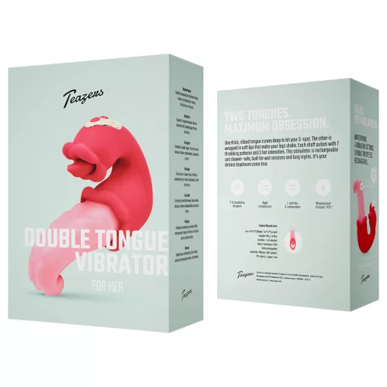 Teazers - vibrátor s dvoma jazykmi - ružový