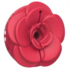 Teazers Rose - vibrujúca svorka na bradavky - červená