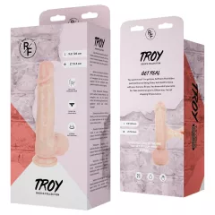   Real Fantasy Troy - realistický dildo s pohyblivou kožou (telovej farby) - 25 cm