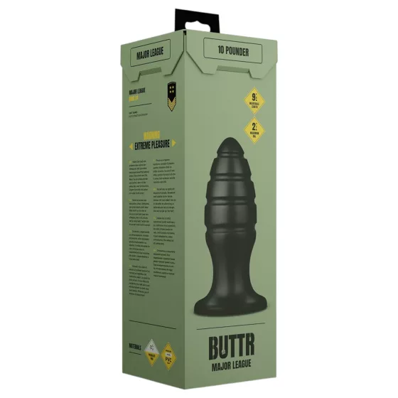 BUTTR Aftershock - obrovský análny plug (čierny) - 23 cm