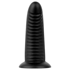   BUTTR Double Ribbed - obrovský rebrovaný análny kolík (čierny) - 26 cm