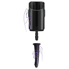 Kiiroo realistický vákuový dildo - 19 cm (čierny)