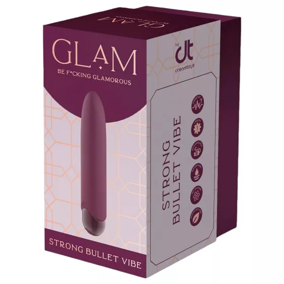 Glam - mini vibrátor na batériu - vodotesný - fialový