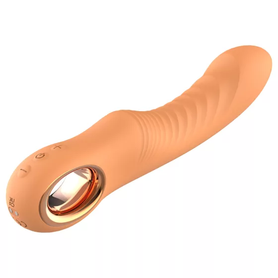 Glam - ohybný vrúbkovaný vibrátor (marhuľovej farby)