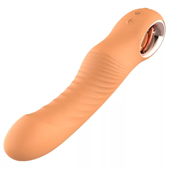 Glam - ohybný vrúbkovaný vibrátor (marhuľovej farby)