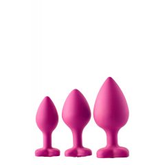   Flirts anal training kit - sada análneho dilda (3ks) - ružová