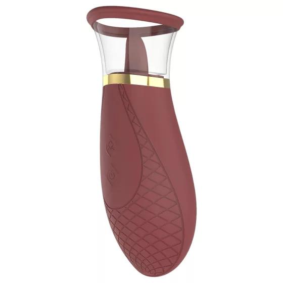 Dreamtoys - vibrátor sání a lízania klitorisu - bordový
