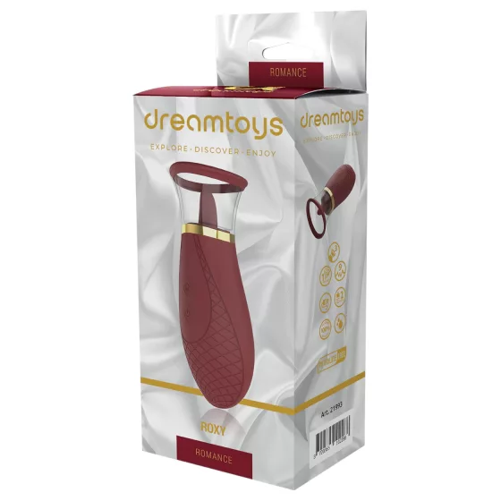 Dreamtoys - vibrátor sání a lízania klitorisu - bordový