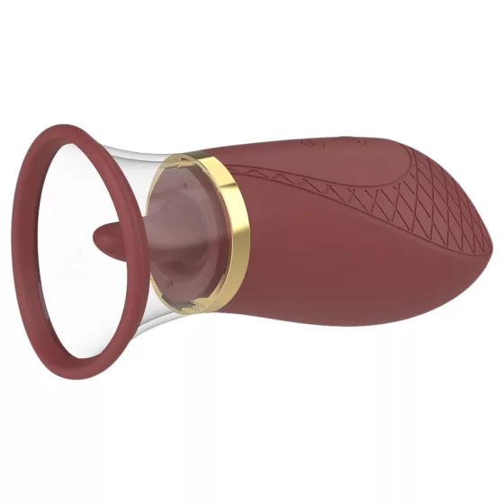 Dreamtoys - vibrátor sání a lízania klitorisu - bordový