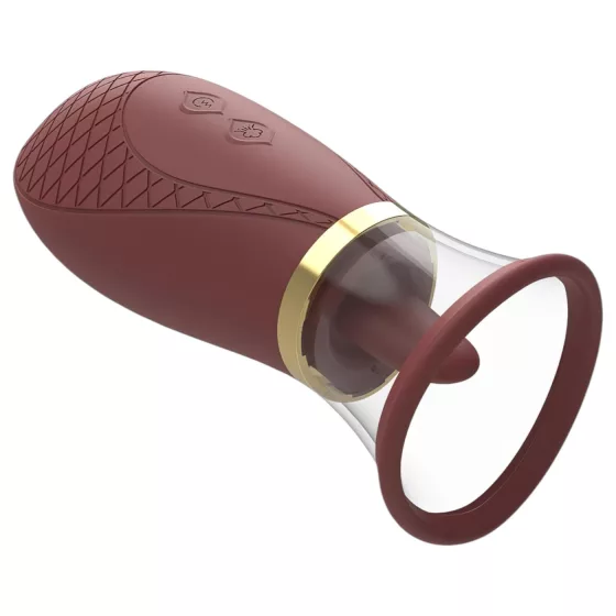 Dreamtoys - vibrátor sání a lízania klitorisu - bordový