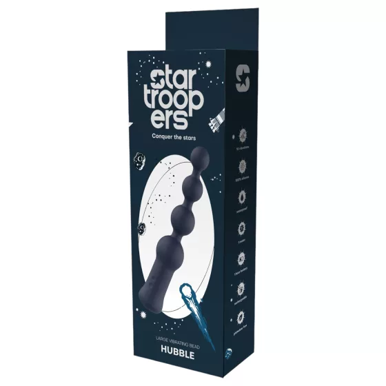 Startroopers Hubble - vibračný análny kolík s perličkami - modrý, dobíjací