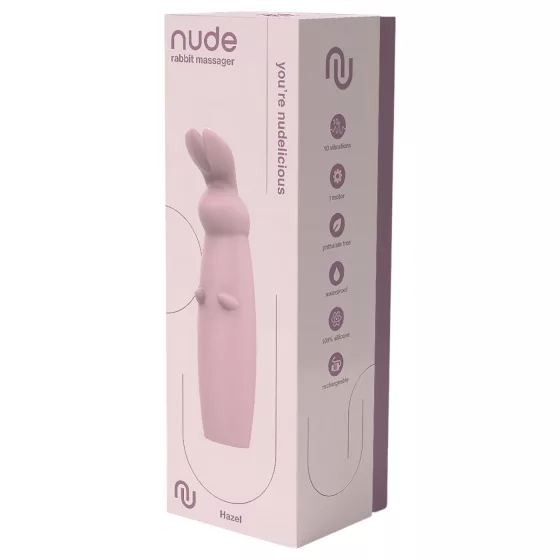 Nude Hazel - vibrátor na klitoris s králikom - fialový - nabíjateľný