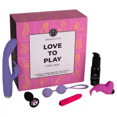   Pleasure Box Love to Play - vibrátor set - 6 dielov - ružovo-fialová