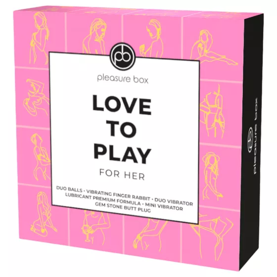 Pleasure Box Love to Play - vibrátor set - 6 dielov - ružovo-fialová