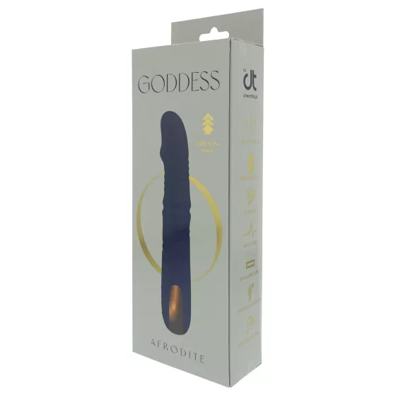 Goddess - vibračný rotačný perličkový vibrátor (tmavomodrý)