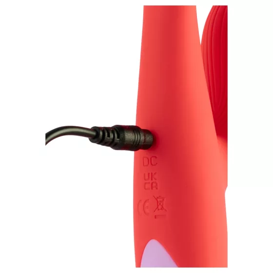 Dreamtoys - vibrátor na bod G s dráždičom klitorisu - červený