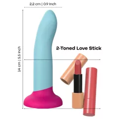   Dreamtoys Love Signal - dvojfarebné silikónové dildo malé (modré)
