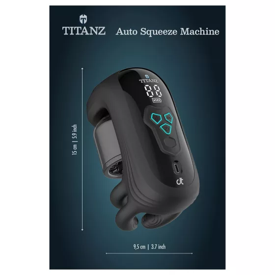 Titanz Auto Squeeze - automatický masturbátor (čierny)