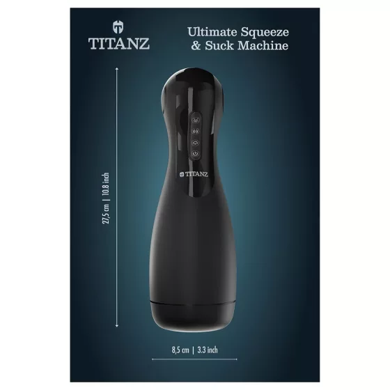 Titanz Ultimate Squeeze & Suck - automatický masturbátor (čierny)
